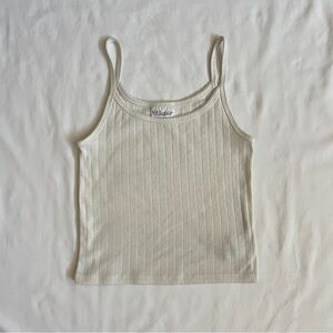 Gap Pointelle Tank Top | Cream Picot Trim Camisole Teen Size 12